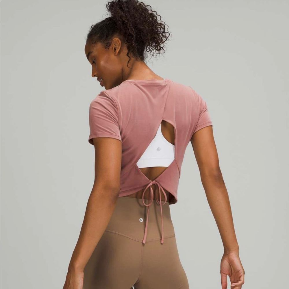 lululemon athletica Dusty Rose Open-Back Crop Top